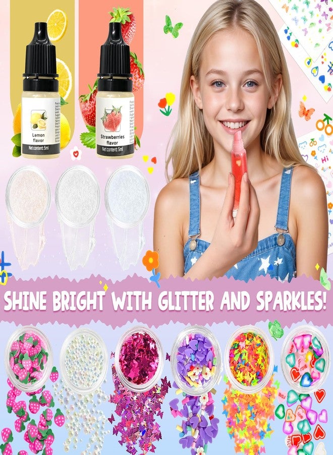 Jcoos DIY Lip Gloss Oil Make Your Own Lip Gloss Kit, Inspired Lip Oil Base with Pigment, Flavoring Oil, Glow Tubes, DIY Lip Gloss Making Kit, Moisturizing Lipglosses for Girls Women Christmas Gifts - Image 4